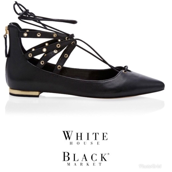 White House Black Market Shoes - WHBM Black Leather Shoes